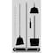 5S Supplies 5S Housekeeping Shadow Board Broom Station Version 4 - Gray Board / Black Shadows  With Broom HSB-V4-GRAY/BLACK-KIT - alternate 1